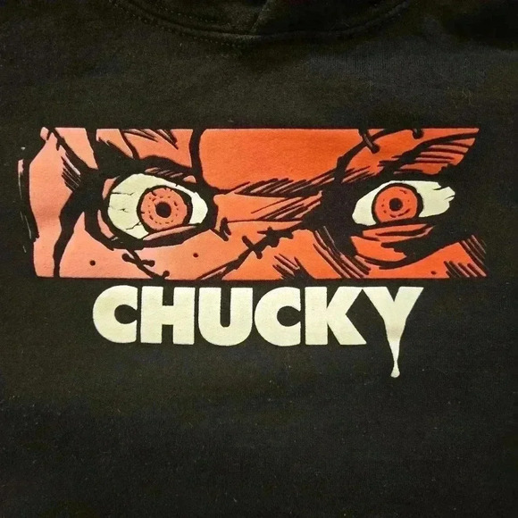 Chucky Childs Play Lets Be Friends Hoodie Sweatshirt Black Size Small Mens - Picture 5 of 10